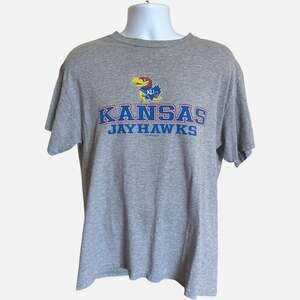 Delta Pro Weight L Collegiate Jayhawks T-Shirt Gray Regular